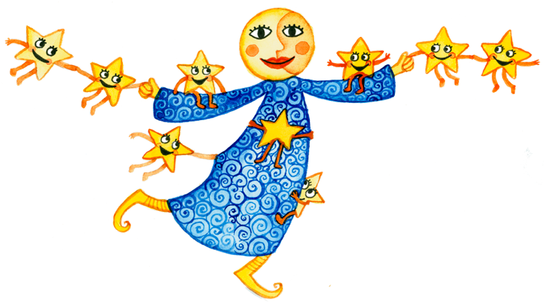 Eine warmherzige, strahlende Frau mit einem sonnigen Lächeln steht im Mittelpunkt des Bildes. Ihr Gesicht ist von Freude und Zuversicht erfüllt . Sie verkörpert eine „Schwangere“, die Wärme, Energie und Geborgenheit ausstrahlt. 